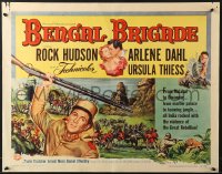 8g498 BENGAL BRIGADE style A 1/2sh 1954 Rock Hudson & Arlene Dahl romancing and fighting in India!