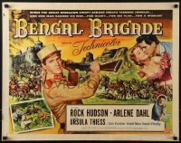 8g499 BENGAL BRIGADE style B 1/2sh 1954 Rock Hudson & Arlene Dahl romancing and fighting in India!