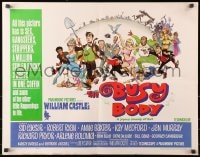 8g542 BUSY BODY 1/2sh 1967 William Castle, great wacky art of entire cast by Frank Frazetta!