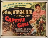 8g546 CAPTIVE GIRL style B 1/2sh 1950 Johnny Weissmuller as Jungle Jim & sexy babe with chimp!