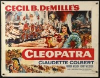 8g559 CLEOPATRA style B 1/2sh R1952 sexy Claudette Colbert as the Princess of the Nile, Cecil B. DeMille