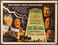 8g563 COMEDY OF TERRORS 1/2sh 1964 Boris Karloff, Peter Lorre, Vincent Price, Joe E. Brown, Tourneur