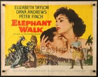 8g613 ELEPHANT WALK style B 1/2sh 1954 sexy Elizabeth Taylor, Dana Andrews & Peter Finch in India!