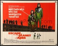 8g618 ESCAPE FROM THE PLANET OF THE APES 1/2sh 1971 meet Baby Milo who has Washington terrified!