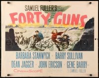 8g646 FORTY GUNS 1/2sh 1957 Samuel Fuller, art of Barbara Stanwyck & Barry Sullivan on horseback!