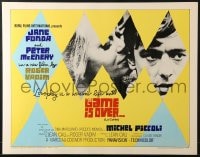 8g651 GAME IS OVER 1/2sh 1967 Roger Vadim's La Curee, Jane Fonda, Peter McEnery, cool design!