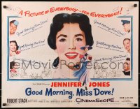 8g663 GOOD MORNING MISS DOVE 1/2sh 1955 art of smiling teacher Jennifer Jones & her students!
