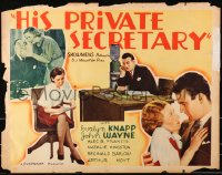 8g691 HIS PRIVATE SECRETARY 1/2sh 1933 two images of young John Wayne with his girl Friday!