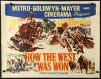 8g698 HOW THE WEST WAS WON int'l style A 1/2sh 1964 great montage art of John Ford epic, ultra-rare!