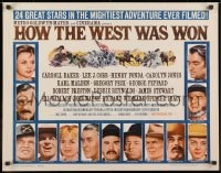 8g700 HOW THE WEST WAS WON style B 1/2sh 1964 John Ford epic, Reynolds, Gregory Peck & all-star cast