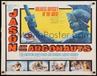 8g714 JASON & THE ARGONAUTS 1/2sh 1963 great special effects by Ray Harryhausen, art of colossus!