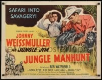 8g723 JUNGLE MANHUNT 1/2sh 1951 Weissmuller as Jungle Jim, Ryan, Tamba, completely different art!