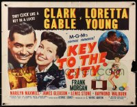 8g728 KEY TO THE CITY style B 1/2sh 1950 Gable & Mayor Loretta Young click like a key in a lock!