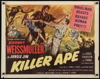 8g730 KILLER APE 1/2sh 1953 Weissmuller as Jungle Jim, drug-mad beasts ravage human prey!