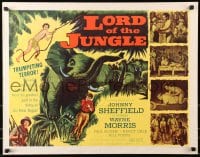 8g760 LORD OF THE JUNGLE style A 1/2sh 1955 great action art of Bomba the Jungle Boy w/elephant!