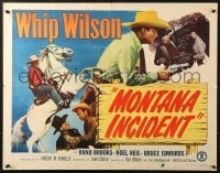 8g792 MONTANA INCIDENT 1/2sh 1952 great image of Whip Wilson & Noel Neil with guns drawn!