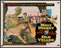 8g815 OLD YELLER 1/2sh R1974 Dorothy McGuire, Fess Parker, art of Walt Disney's most classic canine!