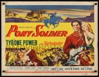 8g835 PONY SOLDIER 1/2sh 1952 art of Royal Canadian Mountie Tyrone Power & Penny Edwards!