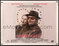 8g841 PRIZZI'S HONOR 1/2sh 1985 Bryan art of smoking Jack Nicholson & Kathleen Turner w/bullet holes!