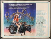 8g851 RANCHO DELUXE style B 1/2sh 1975 John Alvin art of sexy cowgirl riding wacky bull car!