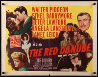 8g856 RED DANUBE style B 1/2sh 1949 Janet Leigh, Angela Lansbury, Ethel Barrymore, Pidgeon, Lawford!