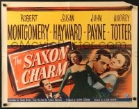 8g877 SAXON CHARM style A 1/2sh 1948 Robert Montgomery, Susan Hayward, John Payne!