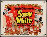 8g894 SNOW WHITE & THE SEVEN DWARFS 1/2sh R1958 Walt Disney animated cartoon fantasy classic!