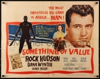 8g900 SOMETHING OF VALUE style A 1/2sh 1957 Rock Hudson & Dana Wynter in Africa, machete art!