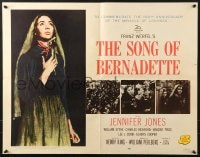 8g901 SONG OF BERNADETTE 1/2sh R1958 artwork of angelic Jennifer Jones by Norman Rockwell!