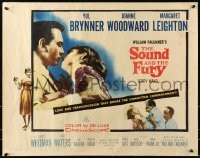 8g904 SOUND & THE FURY 1/2sh 1959 great images of Yul Brynner with hair & Joanne Woodward!