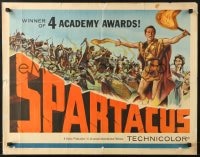8g907 SPARTACUS 1/2sh 1961 classic Stanley Kubrick & Kirk Douglas epic, cool art of battle!
