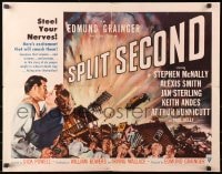 8g908 SPLIT SECOND style A 1/2sh 1953 art of Stephen McNally kissing Alexis Smith, Dick Powell noir!