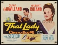 8g935 THAT LADY 1/2sh 1955 Terence Young, art of Gilbert Roland & Olivia de Havilland with eyepatch!