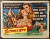 8g938 THUNDER BAY style B 1/2sh 1953 Anthony Mann, art of James Stewart & sexy Joanne Dru!