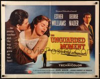 8g958 UNGUARDED MOMENT style A 1/2sh 1956 sexy teacher Esther Williams threatened by John Saxon!