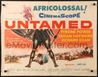 8g959 UNTAMED 1/2sh 1955 Tyrone Power & Susan Hayward, Africolossal!