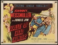 8g963 VALLEY OF HEAD HUNTERS 1/2sh 1953 Johnny Weismuller as Jungle Jim fights natives!