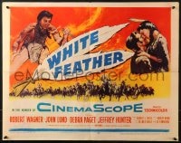 8g983 WHITE FEATHER 1/2sh 1955 art of Robert Wagner & Native American Debra Paget!