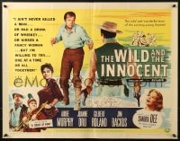 8g987 WILD & THE INNOCENT 1/2sh 1959 Audie Murphy wants to kill a man, drink & kiss fancy women!