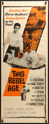 8g025 BEAT GENERATION insert R1961 sexy Mamie Van Doren trapped by beatnik Ray Danton, This Rebel Age!