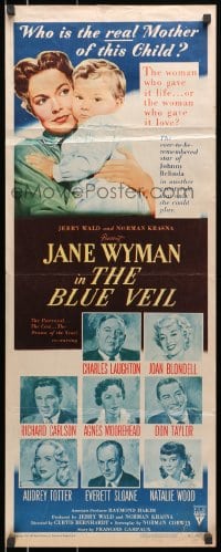 8g038 BLUE VEIL insert 1951 portraits of Charles Laughton, Jane Wyman, Joan Blondell & more!