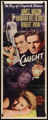 8g058 CAUGHT insert 1949 James Mason's 1st U.S. film, Barbara Bel Geddes & Robert Ryan, Max Ophuls