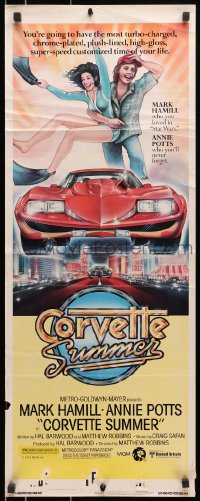 8g071 CORVETTE SUMMER insert 1978 Mark Hamill & sexy Annie Potts on bizarre 'custom' Corvette!