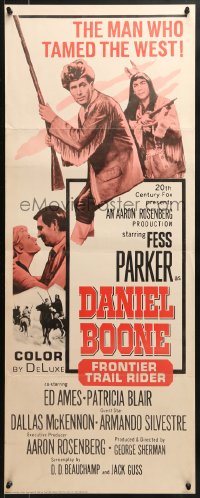 8g085 DANIEL BOONE FRONTIER TRAIL RIDER insert 1966 pioneer Fess Parker in coonskin hat!