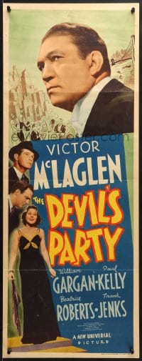 8g095 DEVIL'S PARTY insert 1938 professional gambler Victor McLaglen with pretty Beatrice Roberts!