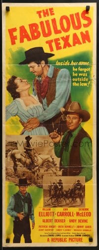8g108 FABULOUS TEXAN insert 1948 Wild Bill Elliott, John Carroll, cool western art!