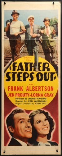 8g110 FATHER STEPS OUT insert 1941 artwork, Frank Albertson, Jed Prouty, Lorna Gray!