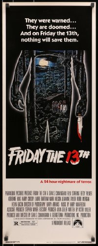 8g125 FRIDAY THE 13th insert 1980 great Alex Ebel art, slasher classic, 24 hours of terror!