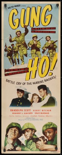 8g149 GUNG HO insert R1948 Randolph Scott, Noah Beery Jr, J. Carrol Naish, Marines!