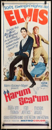 8g154 HARUM SCARUM insert 1965 rockin' Elvis Presley & Mary Ann Mobley in a swingin' spoof!